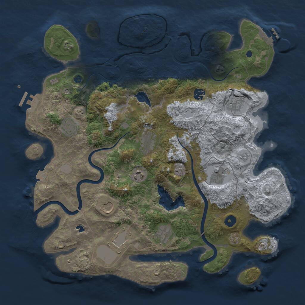 Rust Map: Procedural Map, Size: 4000, Seed: 13928, 16 Monuments