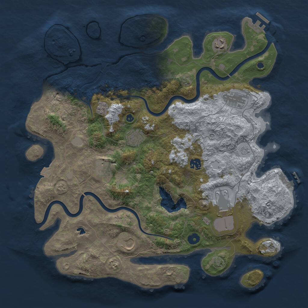 Rust Map: Procedural Map, Size: 4000, Seed: 13928, 14 Monuments