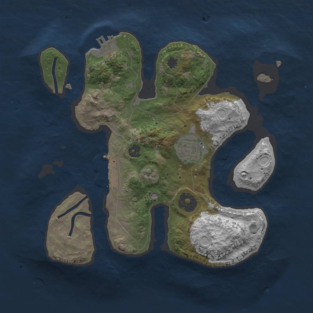Rust Map: Procedural Map, Size: 2500, Seed: 663560255, 11 Monuments