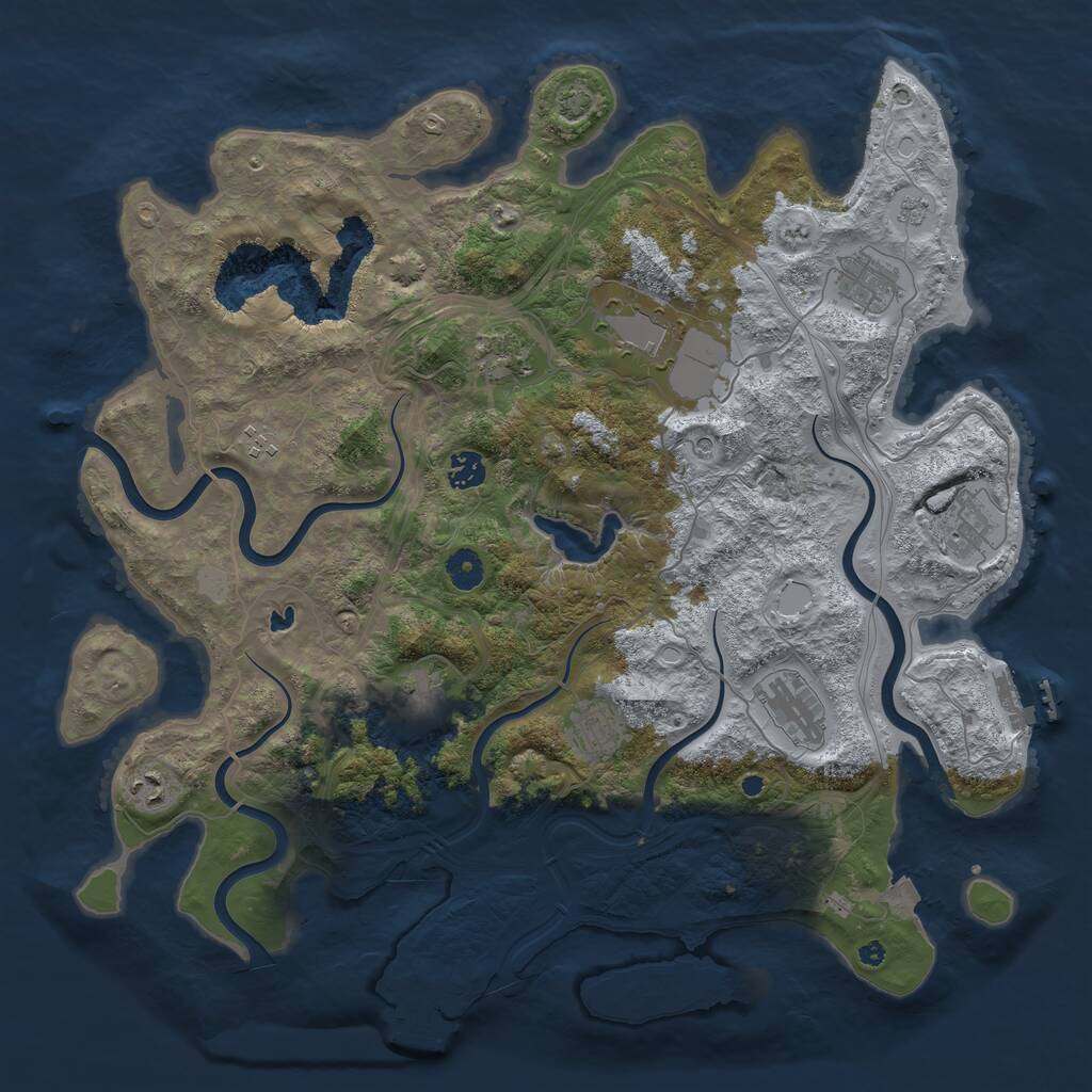 Rust Map: Procedural Map, Size: 4250, Seed: 962142, 16 Monuments