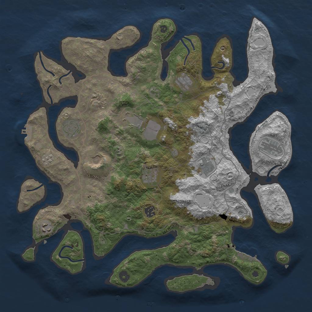 Rust Map: Procedural Map, Size: 4250, Seed: 962142, 22 Monuments