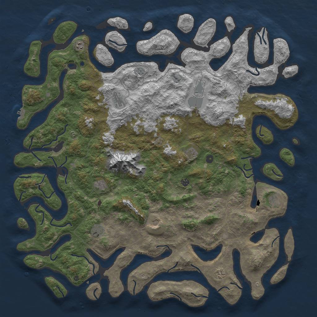 Rust Map: Procedural Map, Size: 6000, Seed: 22420, 21 Monuments