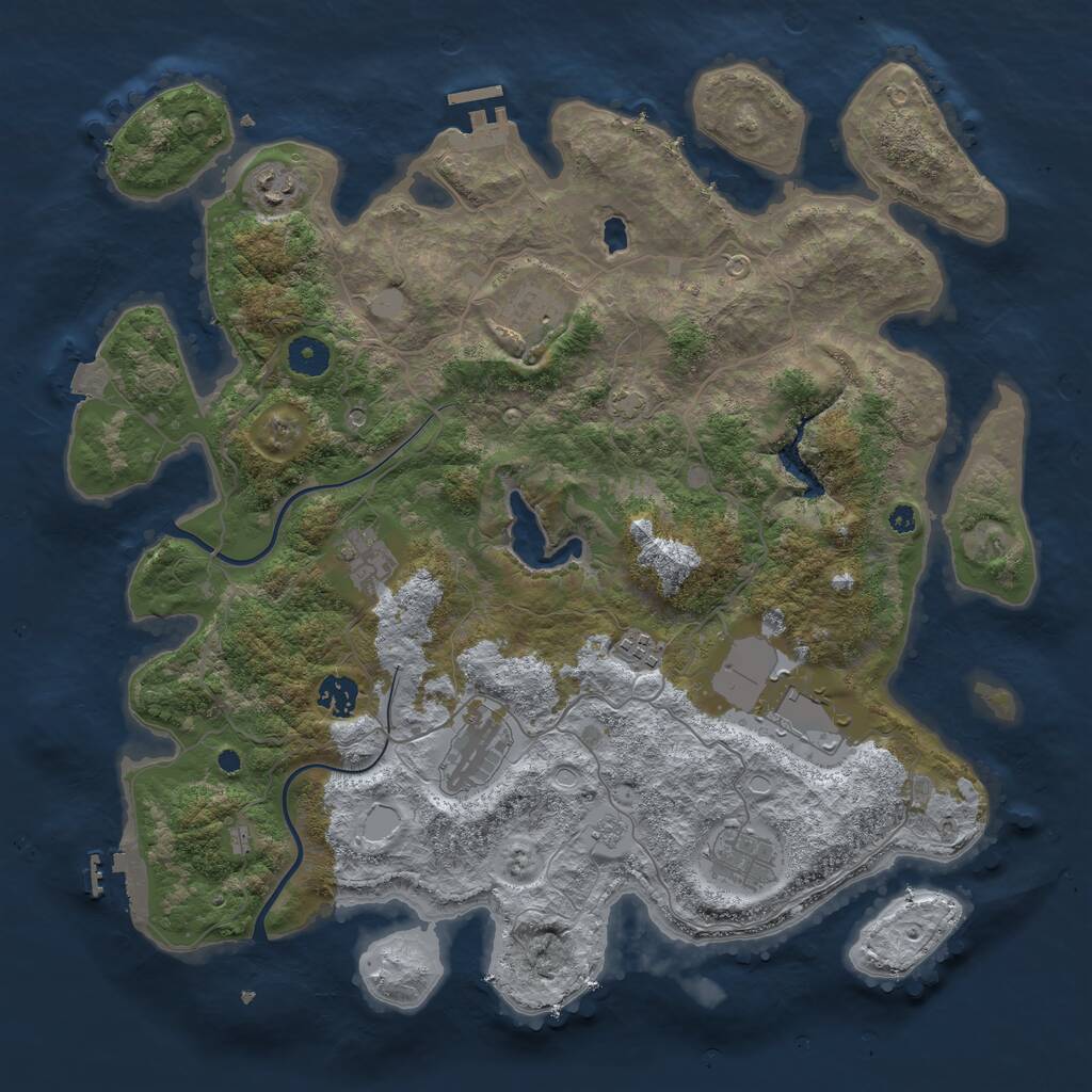 Rust Map: Procedural Map, Size: 4000, Seed: 55733312, 14 Monuments