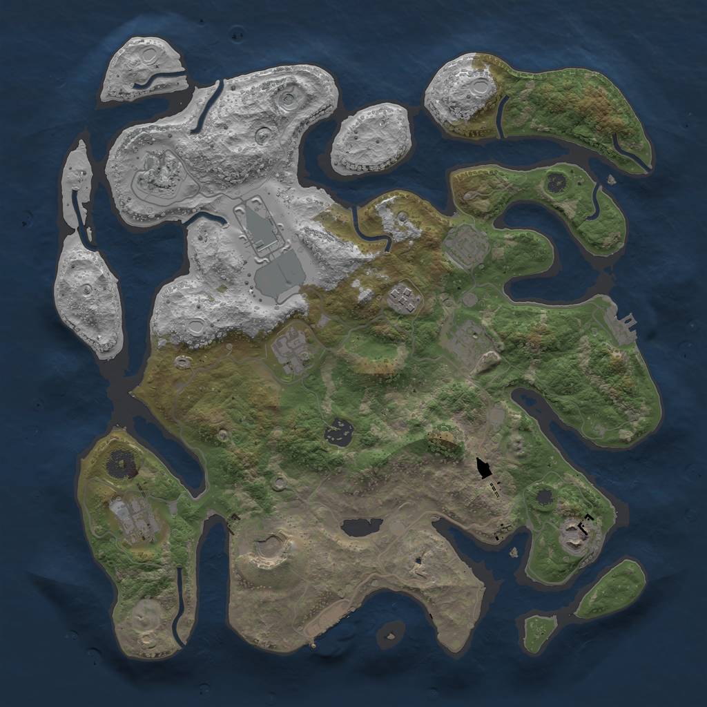 Rust Map: Procedural Map, Size: 3750, Seed: 4125094, 21 Monuments