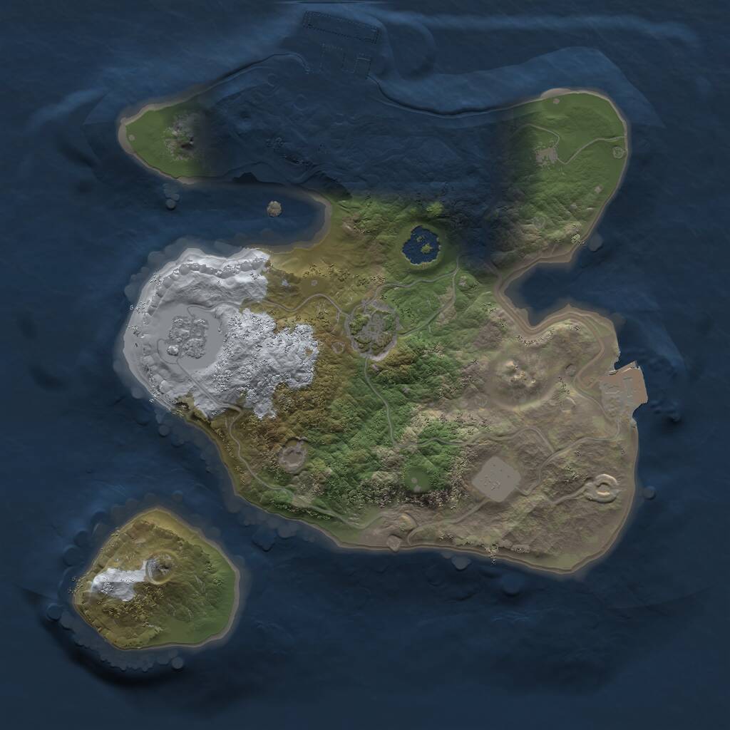 Rust Map: Procedural Map, Size: 2000, Seed: 111123, 4 Monuments