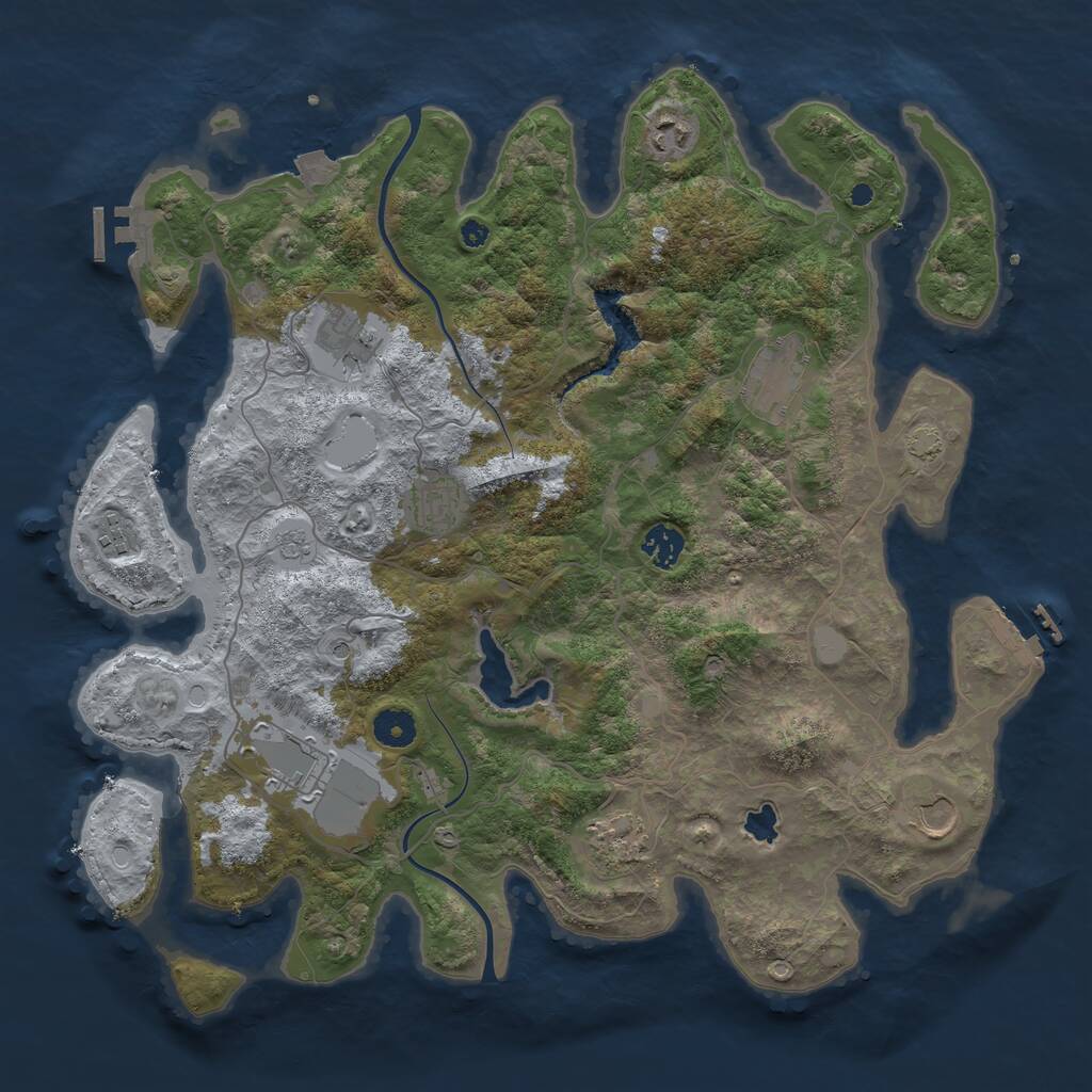 Rust Map: Procedural Map, Size: 4000, Seed: 45578445, 15 Monuments