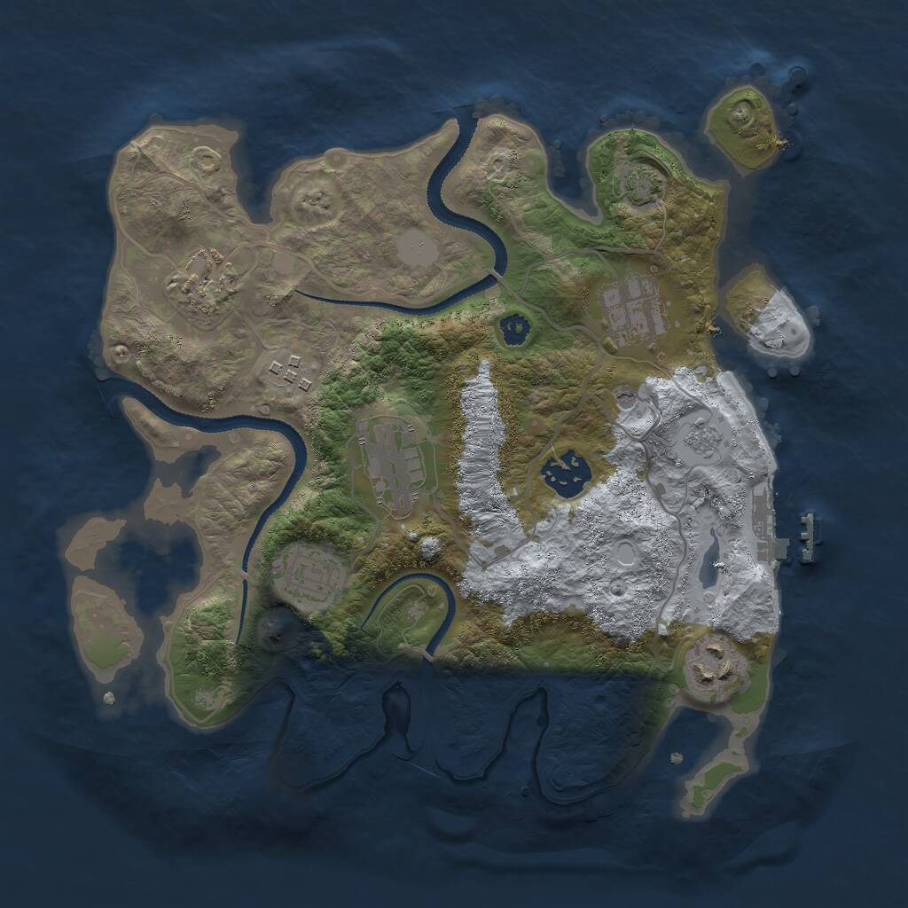 Rust Map: Procedural Map, Size: 3000, Seed: 23235235, 12 Monuments