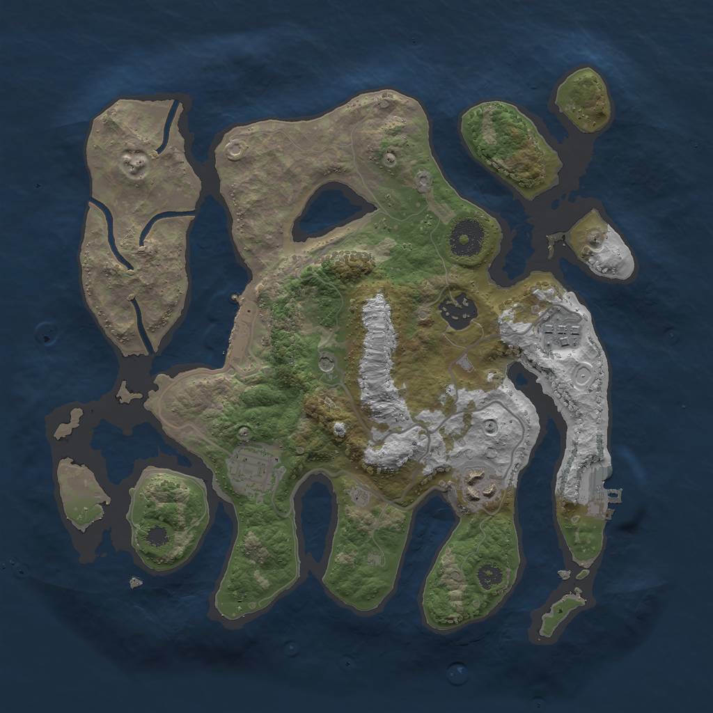 Rust Map: Procedural Map, Size: 3000, Seed: 23235235, 15 Monuments