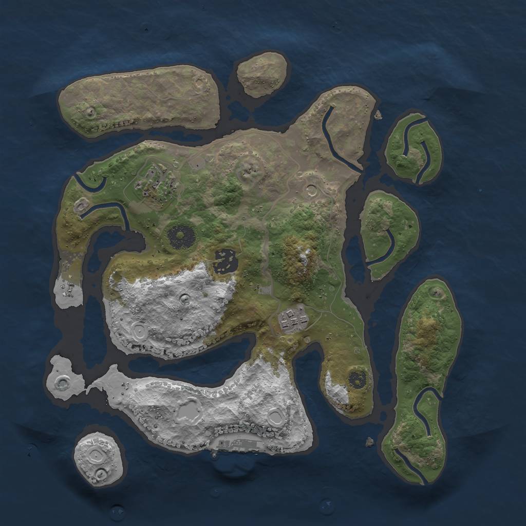 Rust Map: Procedural Map, Size: 3000, Seed: 124, 13 Monuments