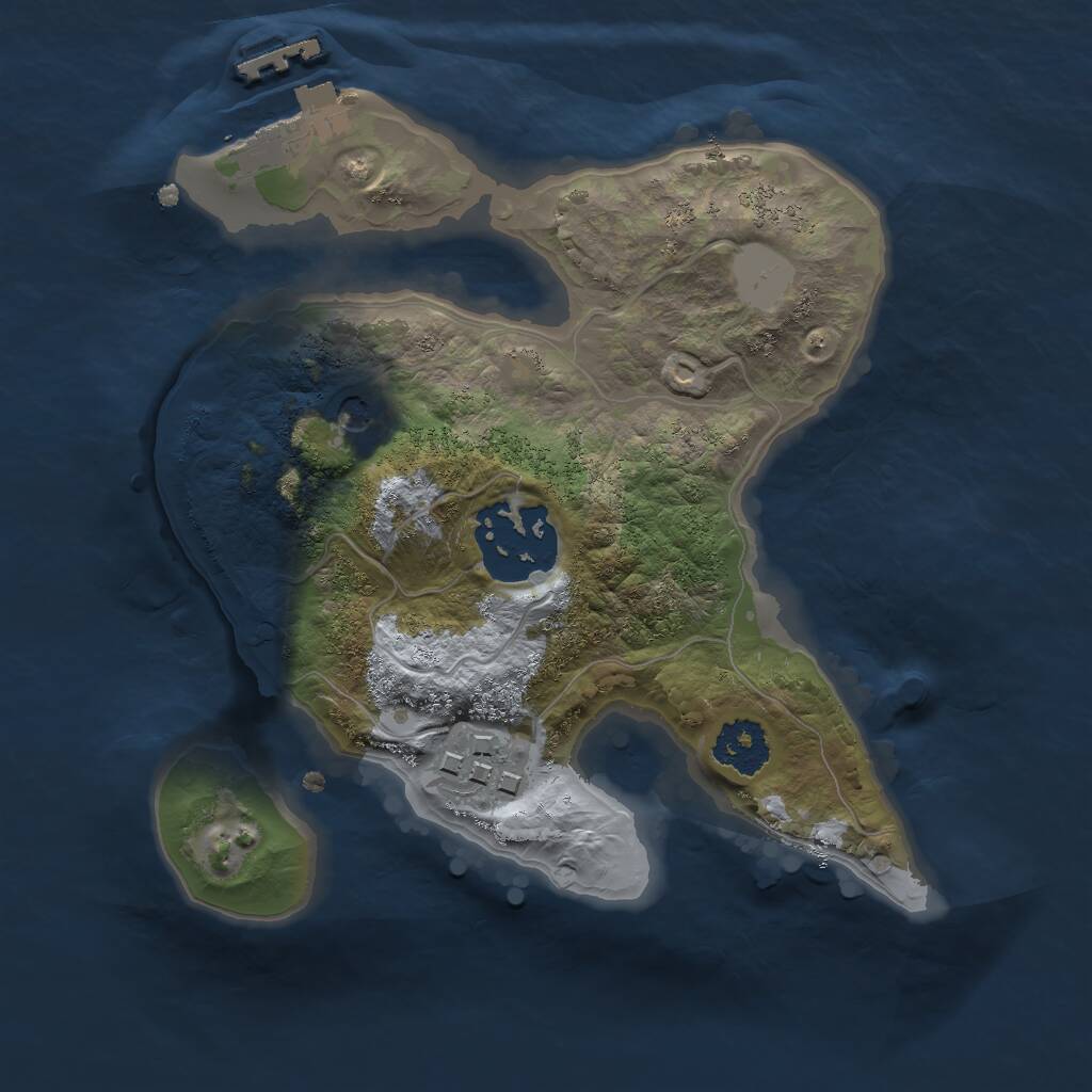 Rust Map: Procedural Map, Size: 2000, Seed: 37816498, 5 Monuments