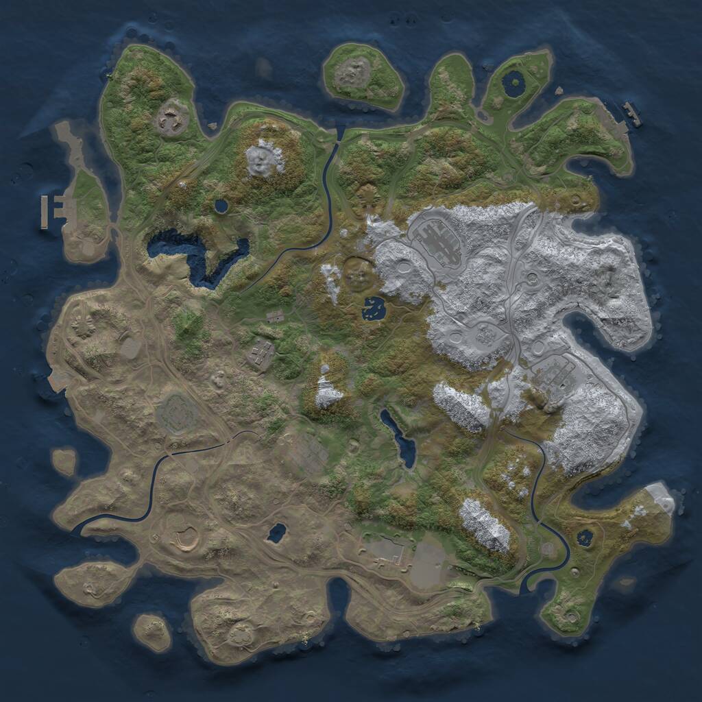 Rust Map: Procedural Map, Size: 4250, Seed: 13907, 15 Monuments