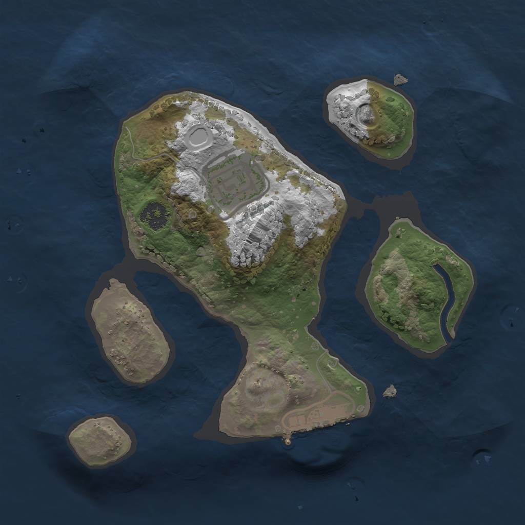 Rust Map: Procedural Map, Size: 2000, Seed: 111111, 9 Monuments