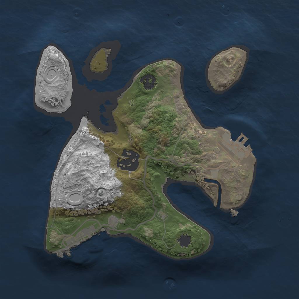 Rust Map: Procedural Map, Size: 2000, Seed: 2134302610, 10 Monuments