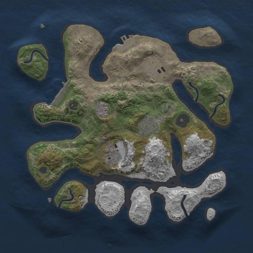 Rust Map: Procedural Map, Size: 2800, Seed: 847235, 14 Monuments