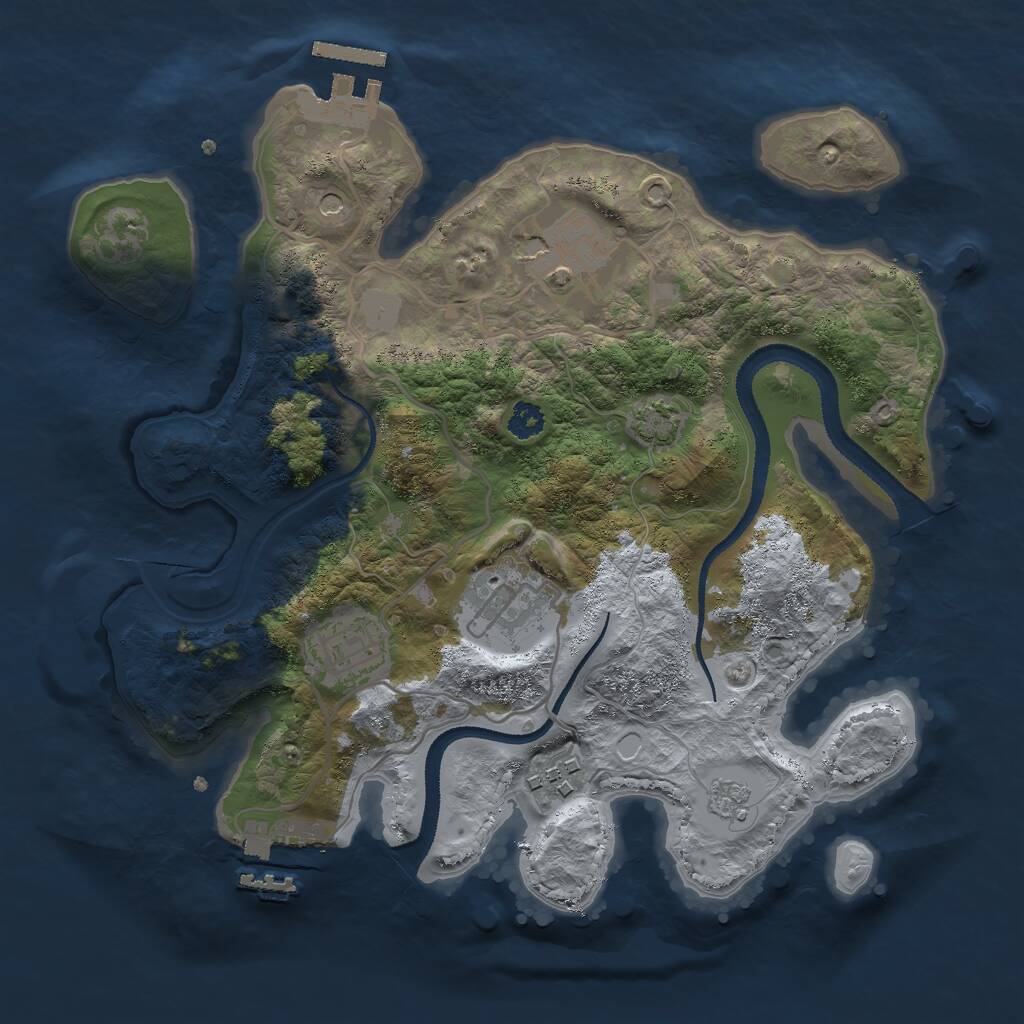 Rust Map: Procedural Map, Size: 2800, Seed: 847235, 10 Monuments