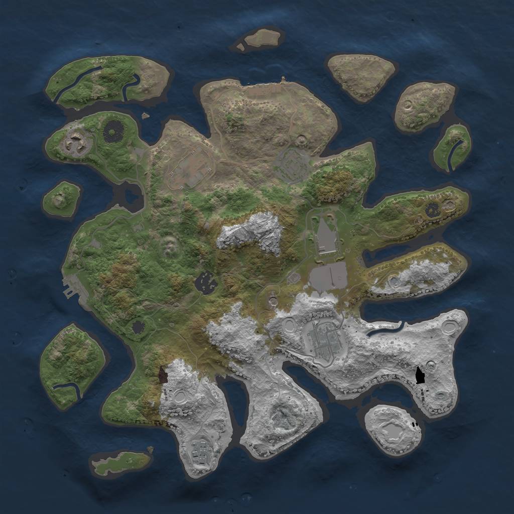 Rust Map: Procedural Map, Size: 3500, Seed: 6534545, 18 Monuments