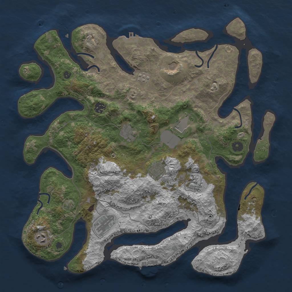 Rust Map: Procedural Map, Size: 4000, Seed: 3425234, 20 Monuments