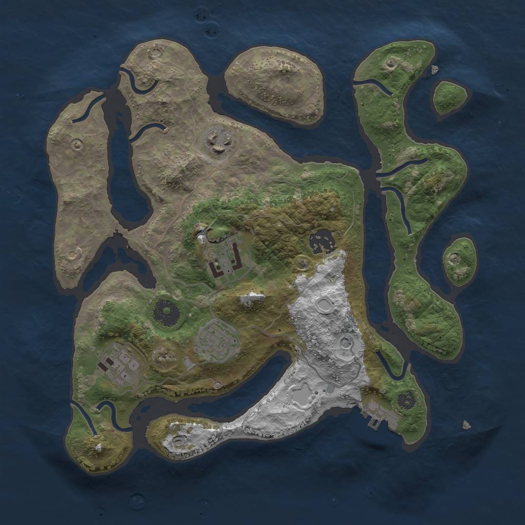 Rust Map: Procedural Map, Size: 3000, Seed: 19941, 15 Monuments