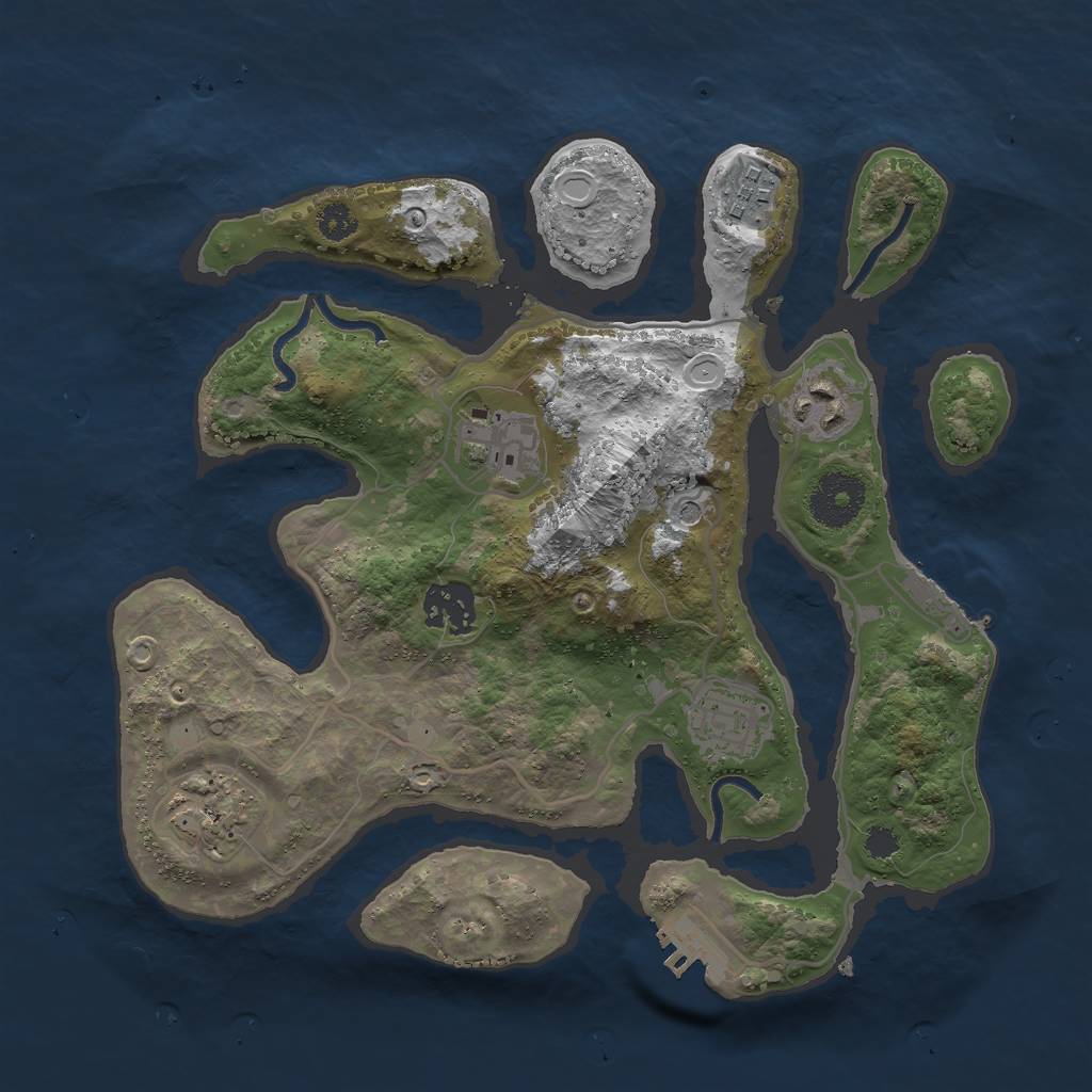 Rust Map: Procedural Map, Size: 3000, Seed: 1954975048, 17 Monuments