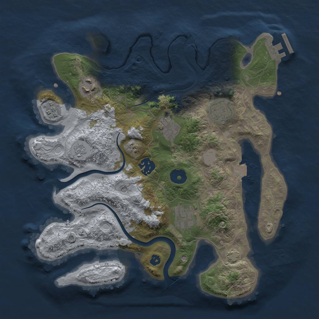 Rust Map: Procedural Map, Size: 3000, Seed: 14517, 11 Monuments