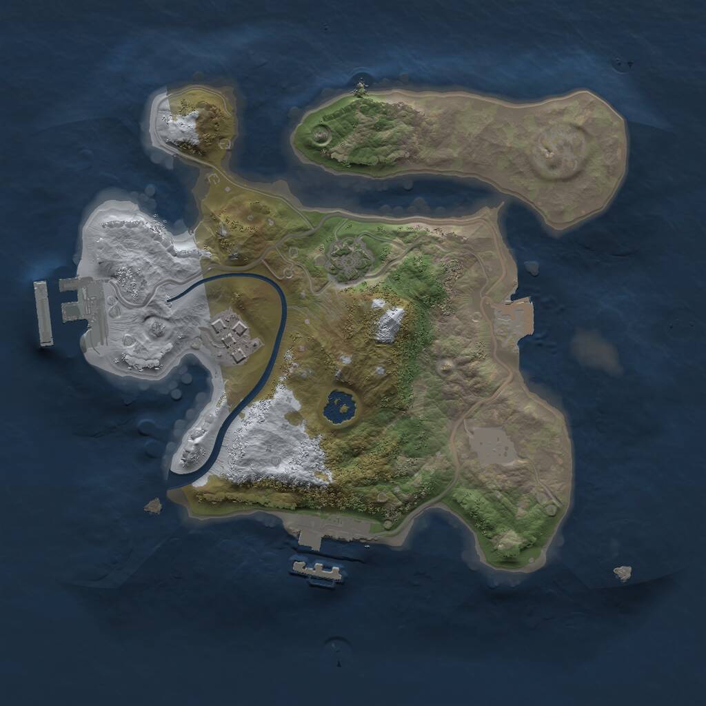 Rust Map: Procedural Map, Size: 2200, Seed: 23556, 5 Monuments