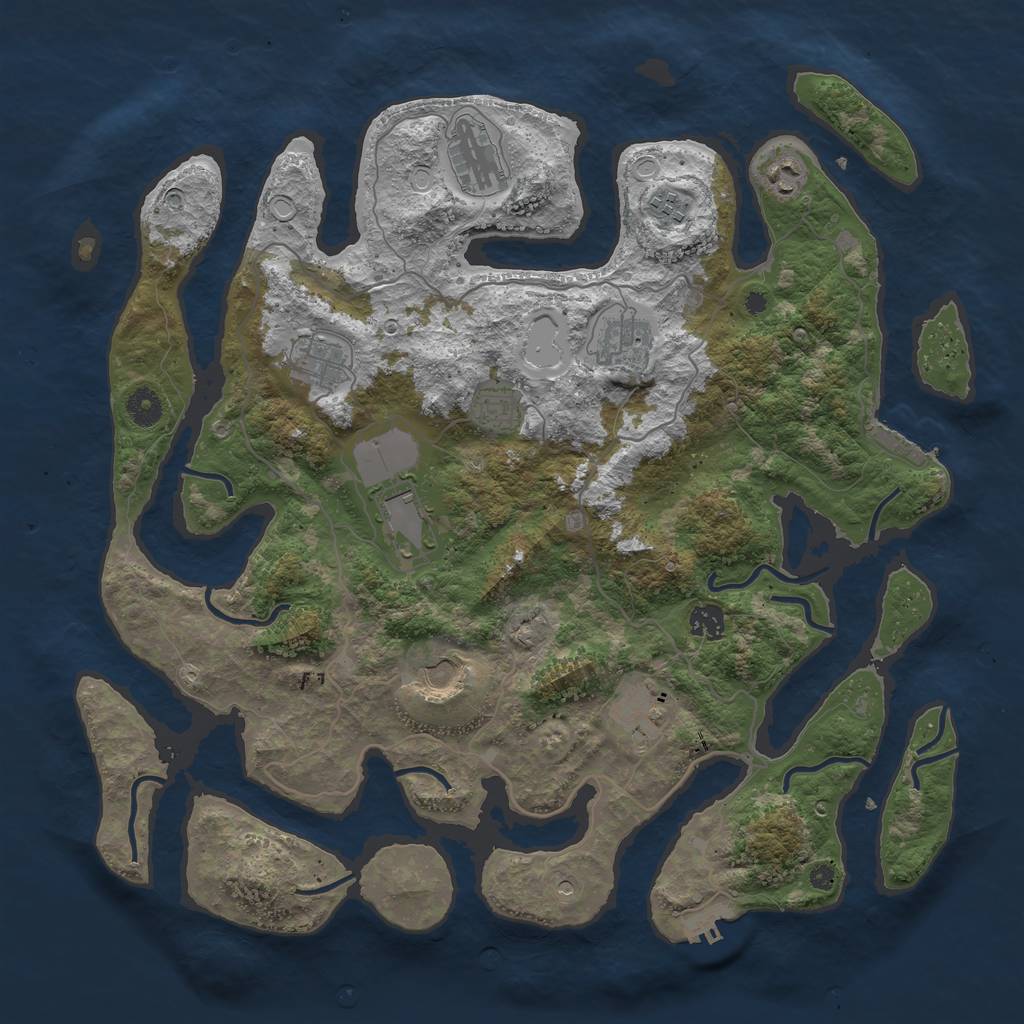 Rust Map: Procedural Map, Size: 4200, Seed: 5641651, 21 Monuments