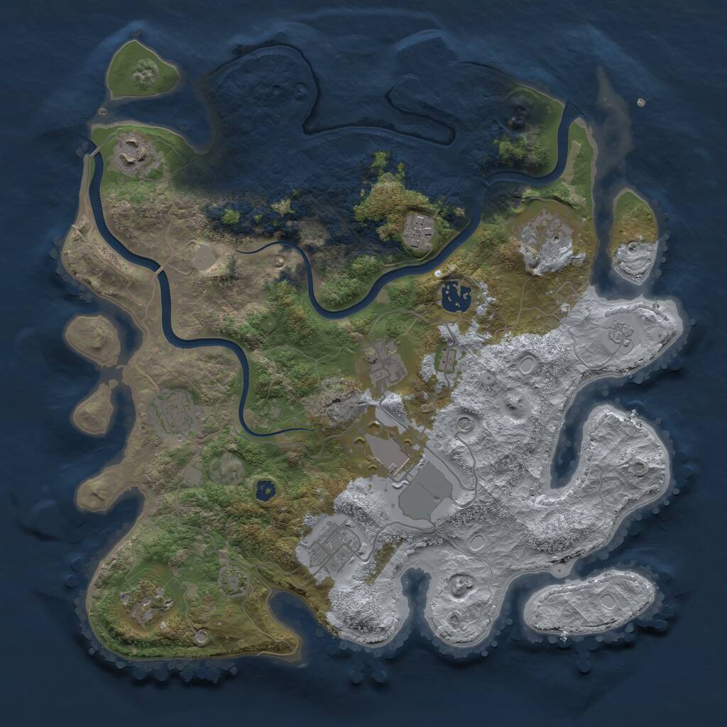 Rust Map: Procedural Map, Size: 3500, Seed: 179998, 14 Monuments