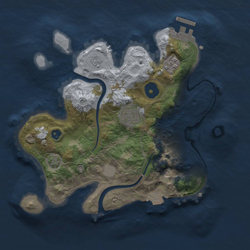 Rust Map: Procedural Map, Size: 2500, Seed: 39874563, 7 Monuments