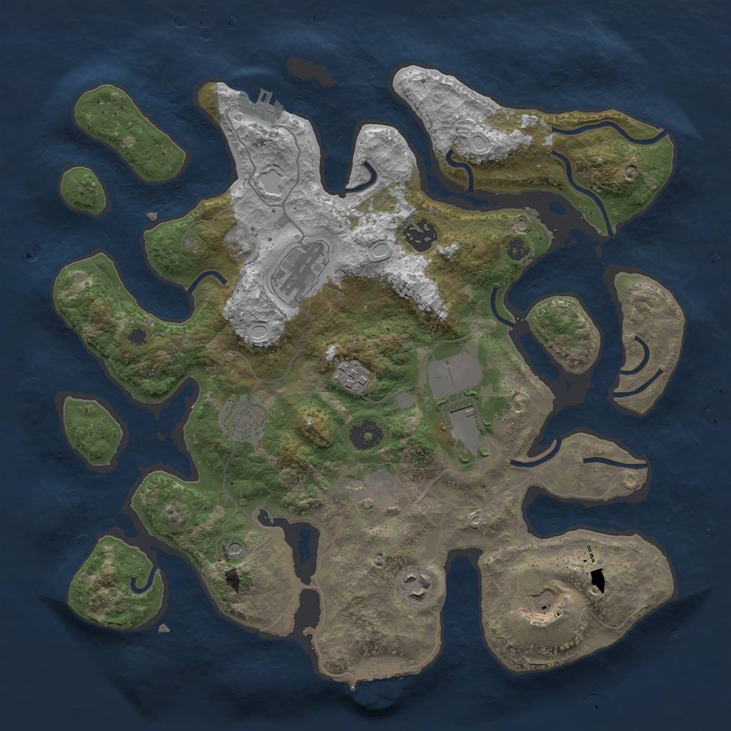 Rust Map: Procedural Map, Size: 3528, Seed: 976968896, 19 Monuments
