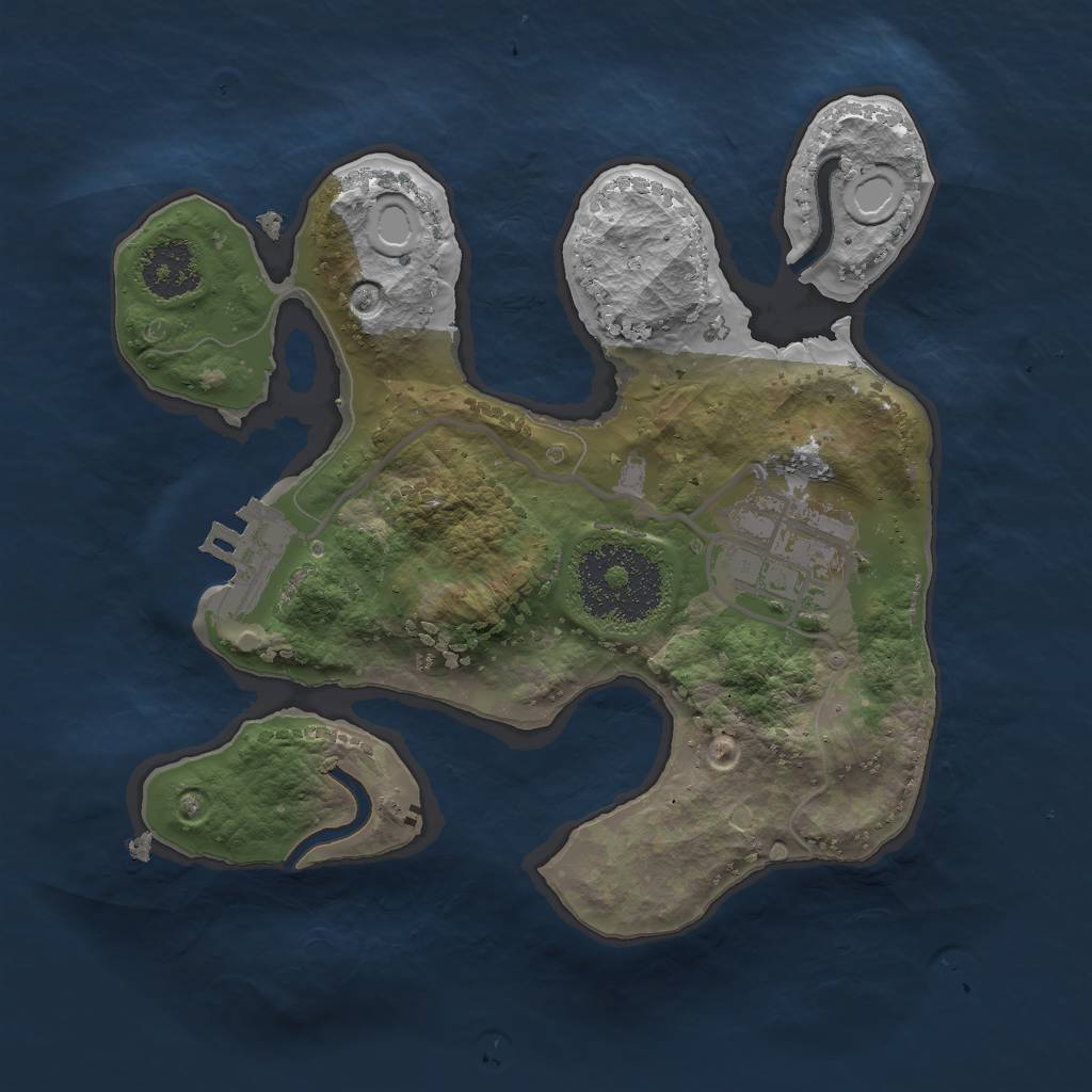 Rust Map: Procedural Map, Size: 2000, Seed: 251421549, 9 Monuments