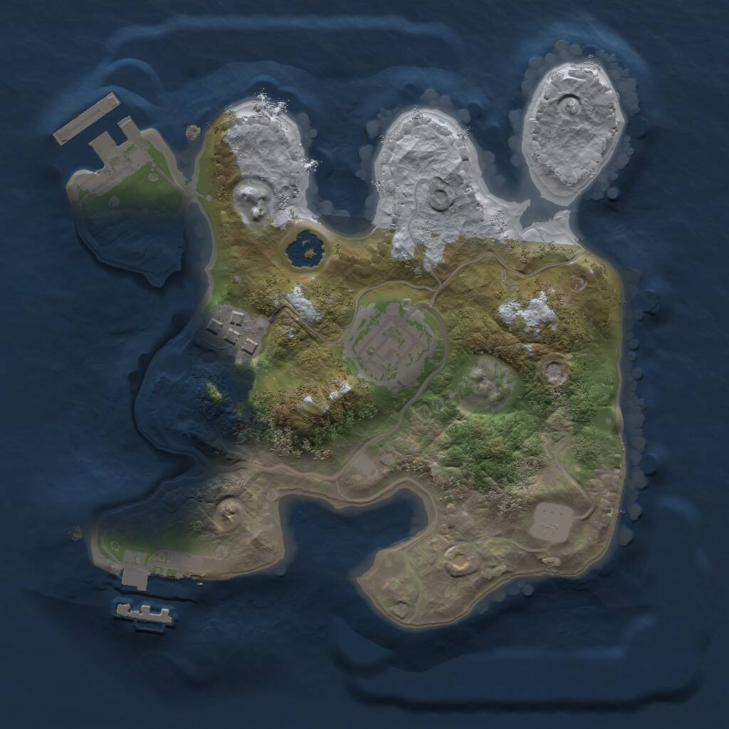 Rust Map: Procedural Map, Size: 2000, Seed: 251421549, 5 Monuments