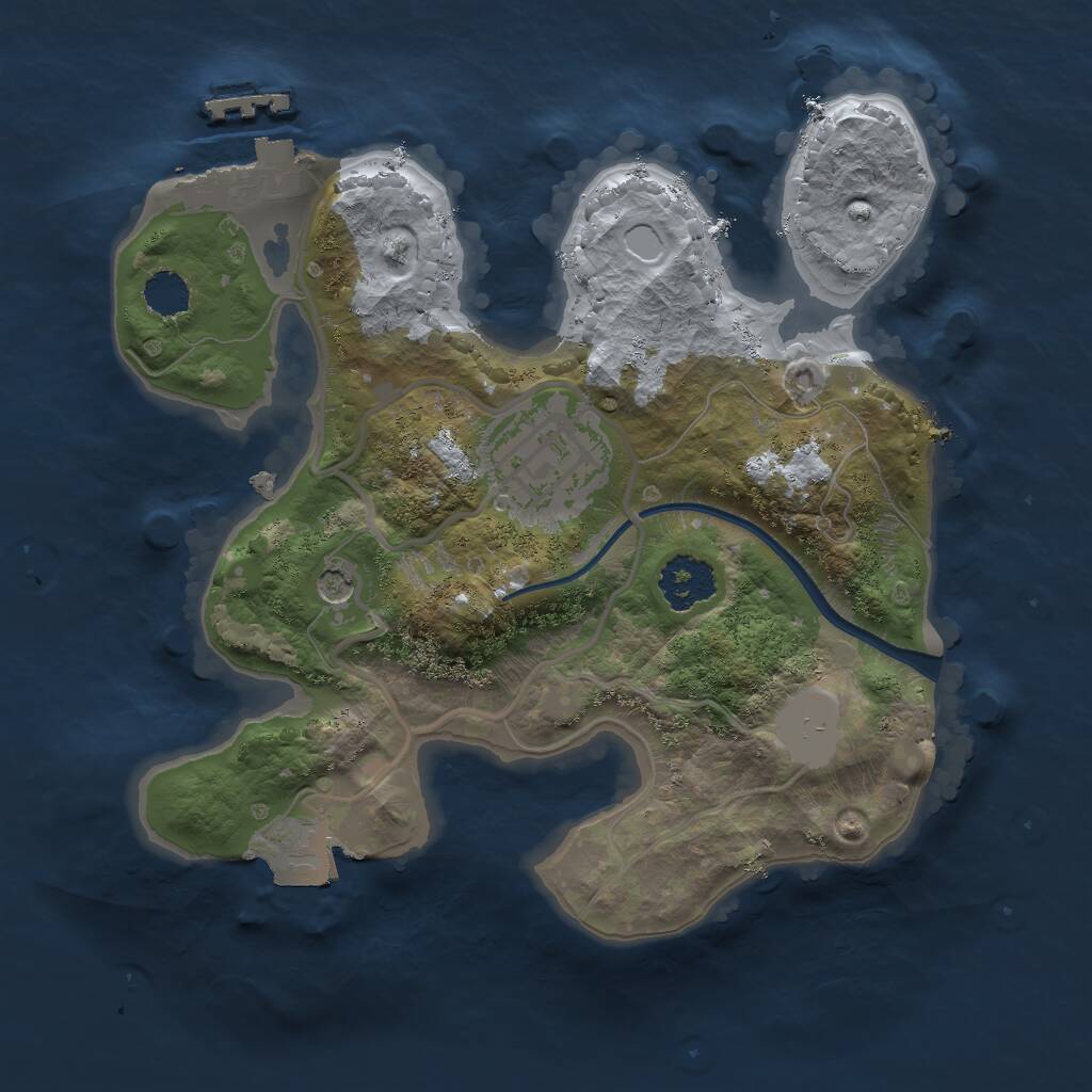 Rust Map: Procedural Map, Size: 2000, Seed: 251421549, 4 Monuments