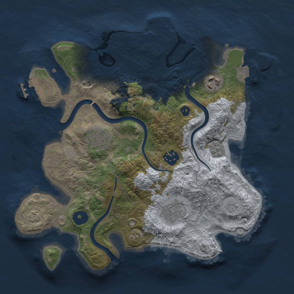Rust Map: Procedural Map, Size: 3000, Seed: 91752, 11 Monuments