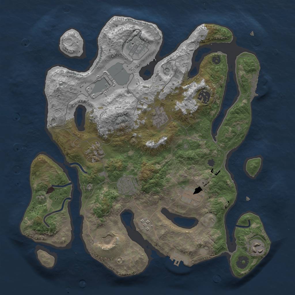 Rust Map: Procedural Map, Size: 3500, Seed: 514185165, 21 Monuments