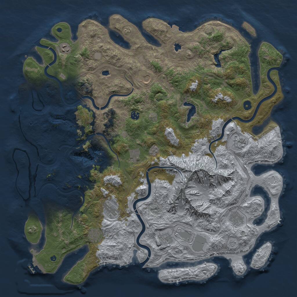 Rust Map: Procedural Map, Size: 5000, Seed: 101005, 17 Monuments