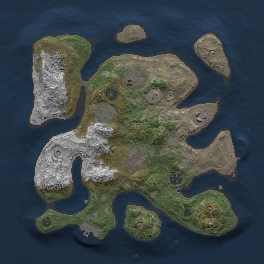 Rust Map: Procedural Map, Size: 3000, Seed: 1812611386, 17 Monuments