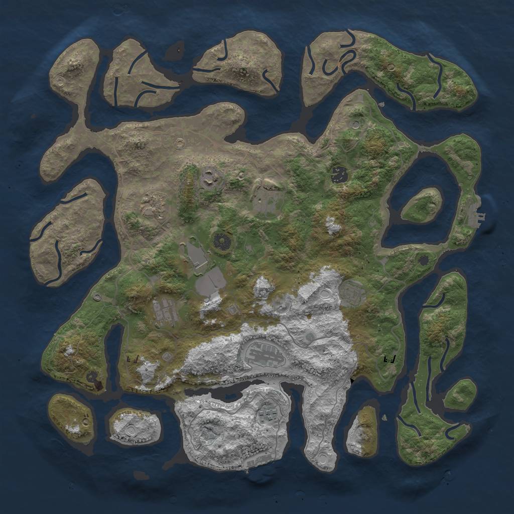 Rust Map: Procedural Map, Size: 4400, Seed: 318704106, 20 Monuments