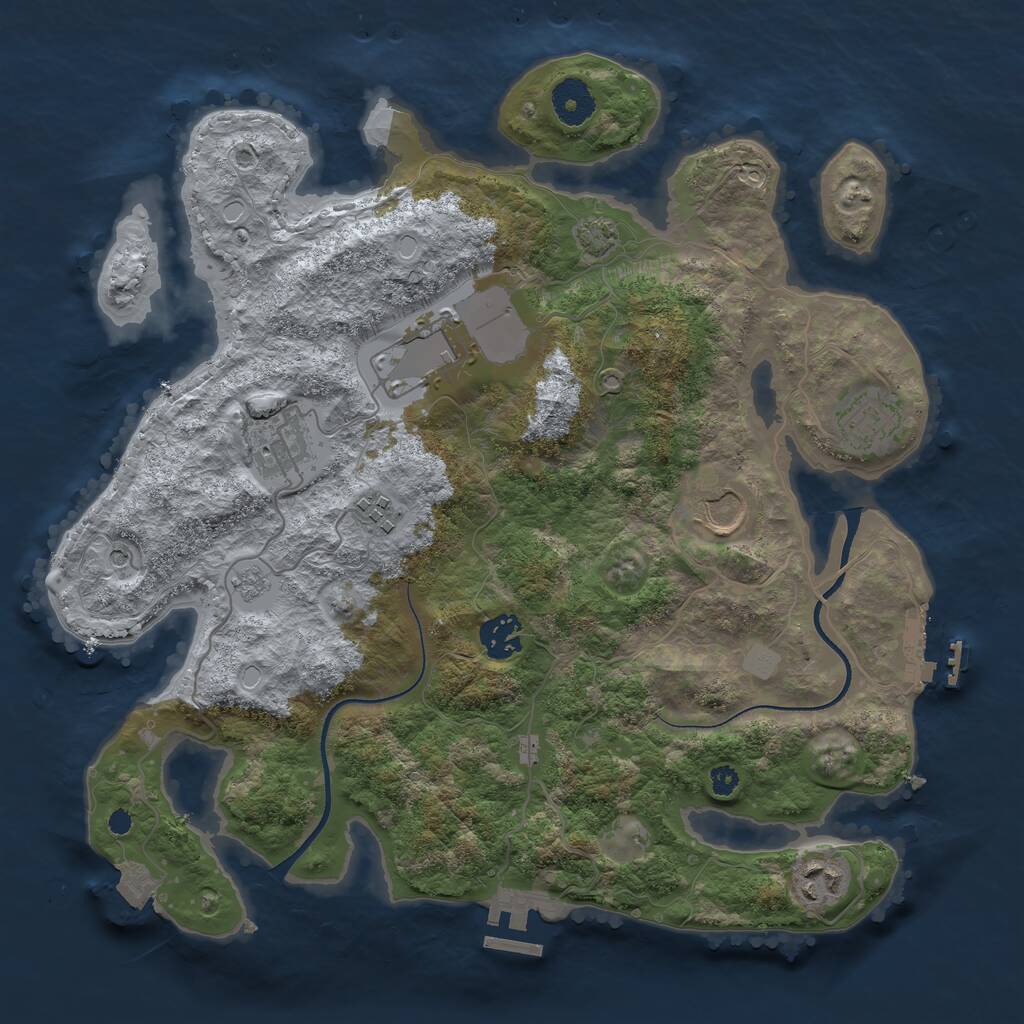 Rust Map: Procedural Map, Size: 3500, Seed: 99089, 13 Monuments