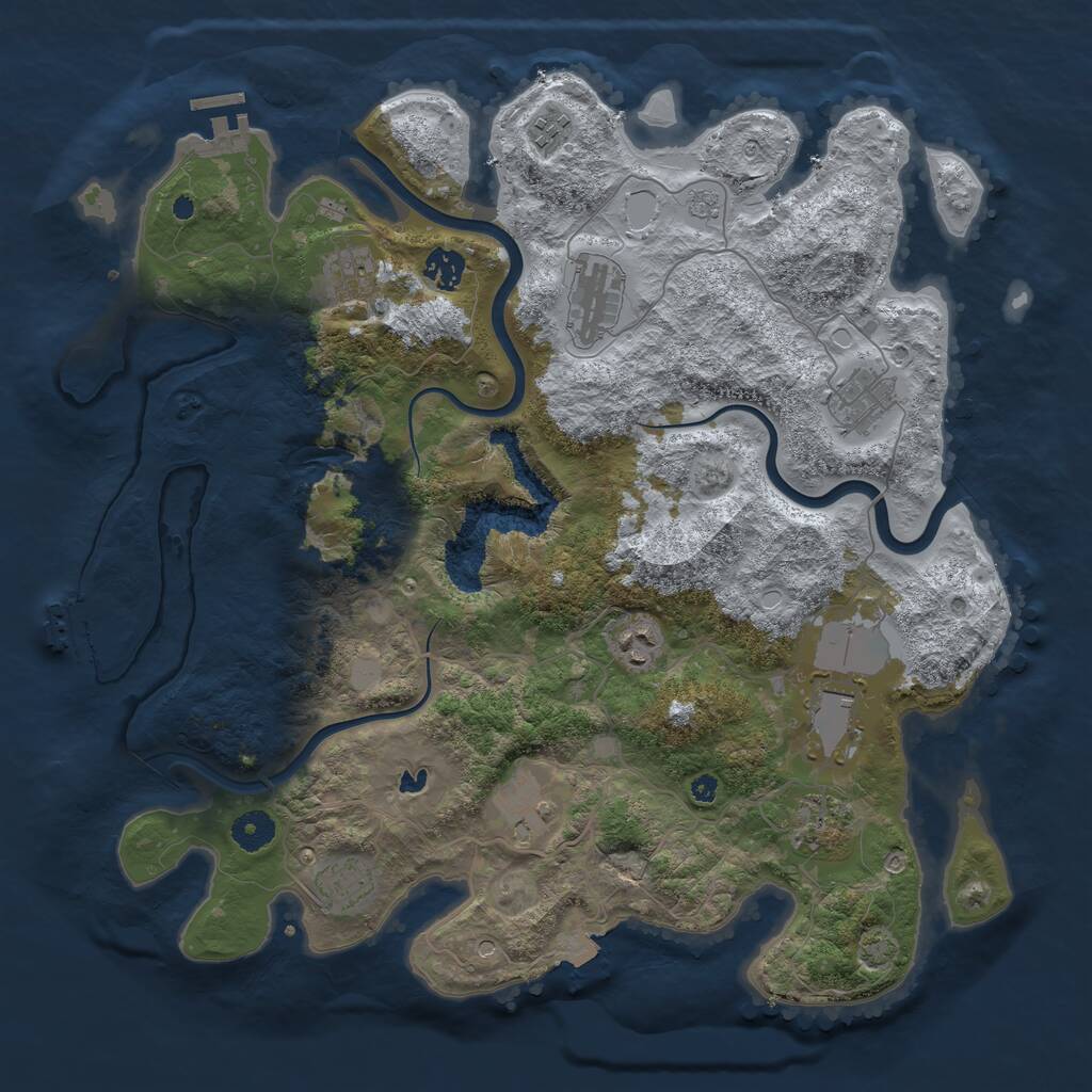 Rust Map: Procedural Map, Size: 4000, Seed: 188418252, 16 Monuments