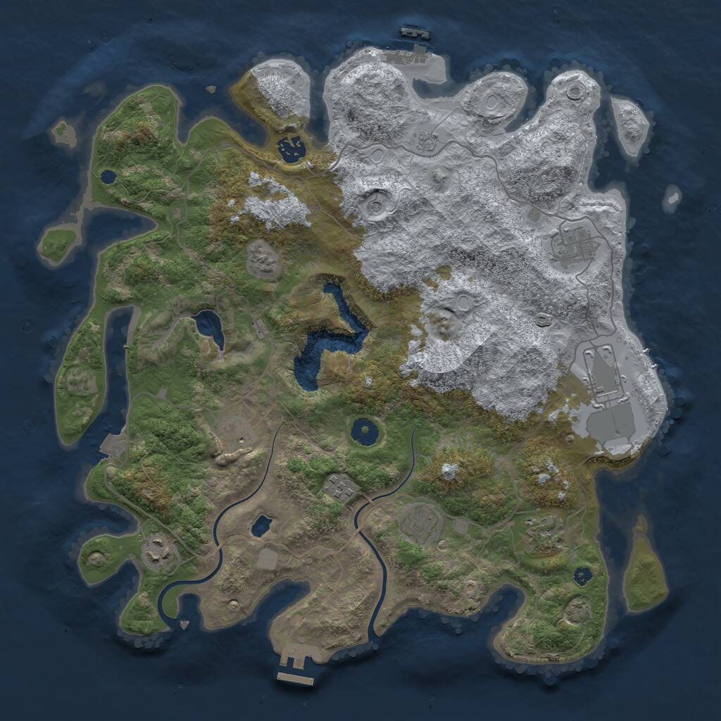 Rust Map: Procedural Map, Size: 4000, Seed: 188418252, 14 Monuments