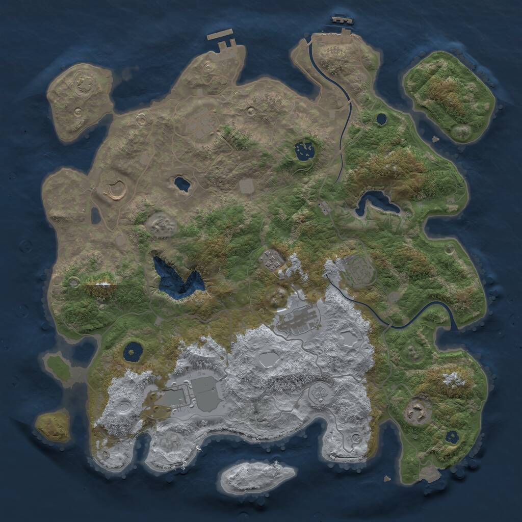 Rust Map: Procedural Map, Size: 4000, Seed: 86753, 14 Monuments