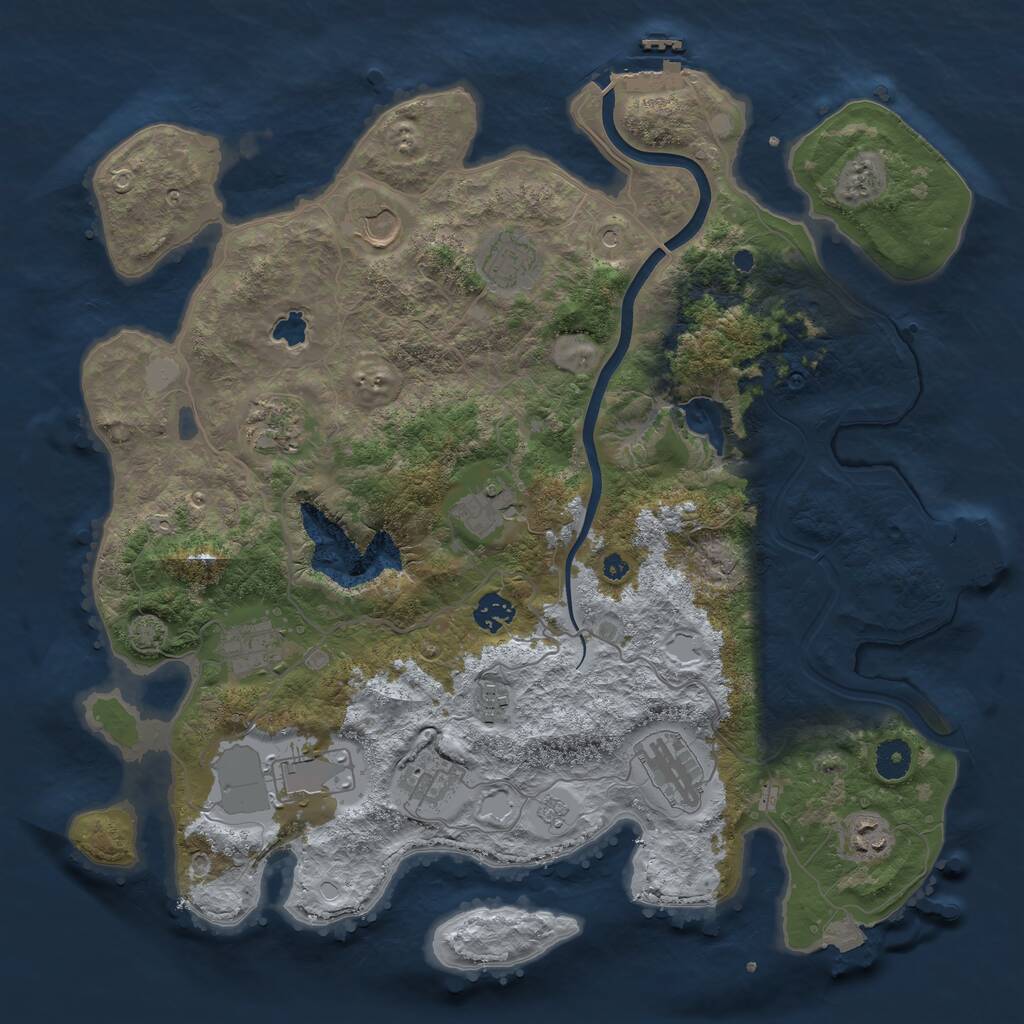 Rust Map: Procedural Map, Size: 4000, Seed: 86753, 17 Monuments