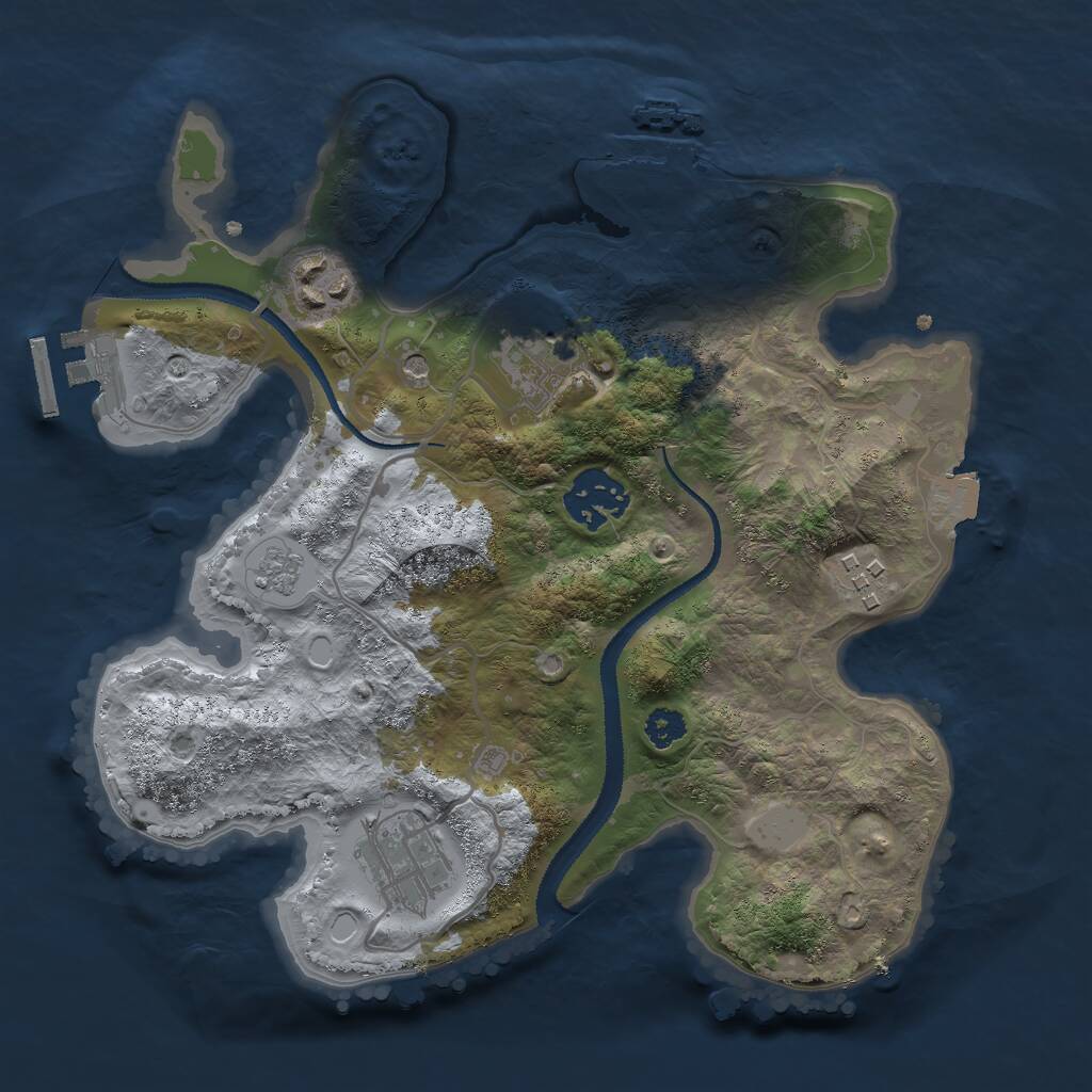 Rust Map: Procedural Map, Size: 2750, Seed: 42304917, 10 Monuments