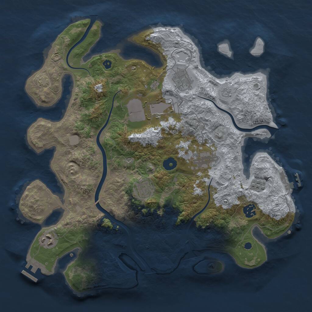 Rust Map: Procedural Map, Size: 3560, Seed: 43424214, 13 Monuments