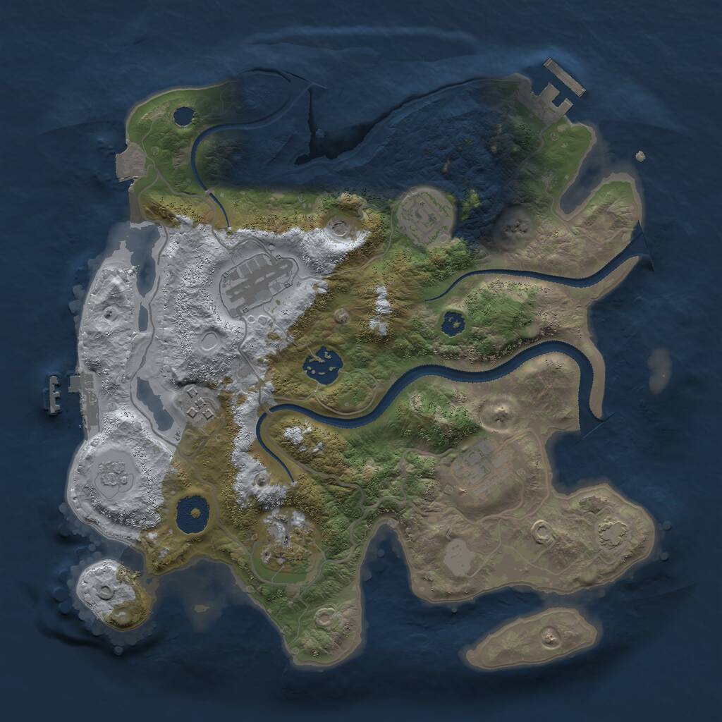 Rust Map: Procedural Map, Size: 3000, Seed: 11232, 12 Monuments