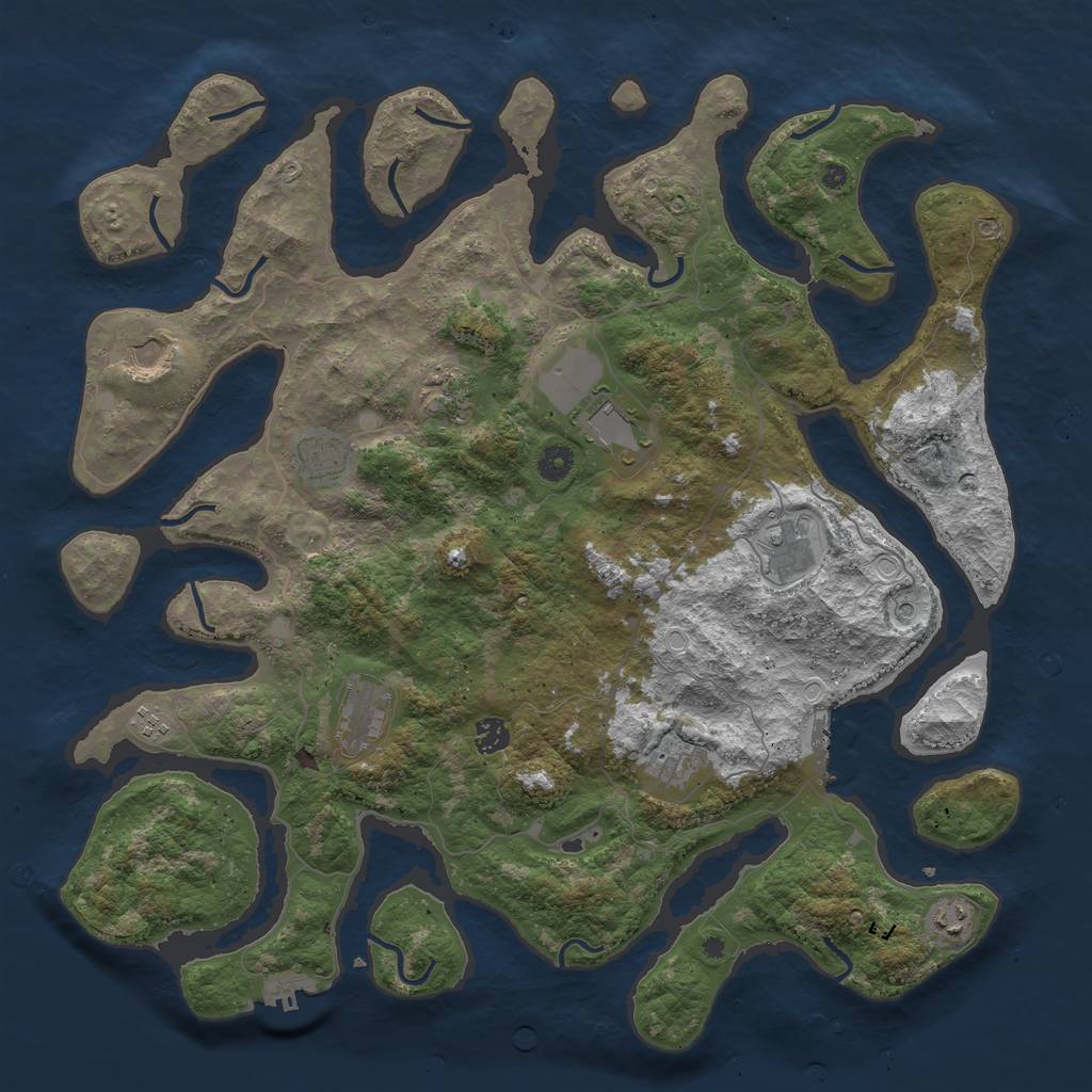 Rust Map: Procedural Map, Size: 4500, Seed: 5163339, 21 Monuments