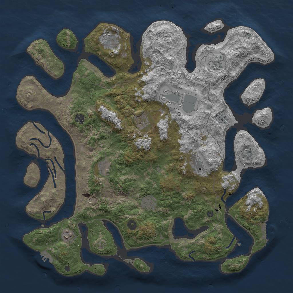 Rust Map: Procedural Map, Size: 4500, Seed: 3242, 21 Monuments
