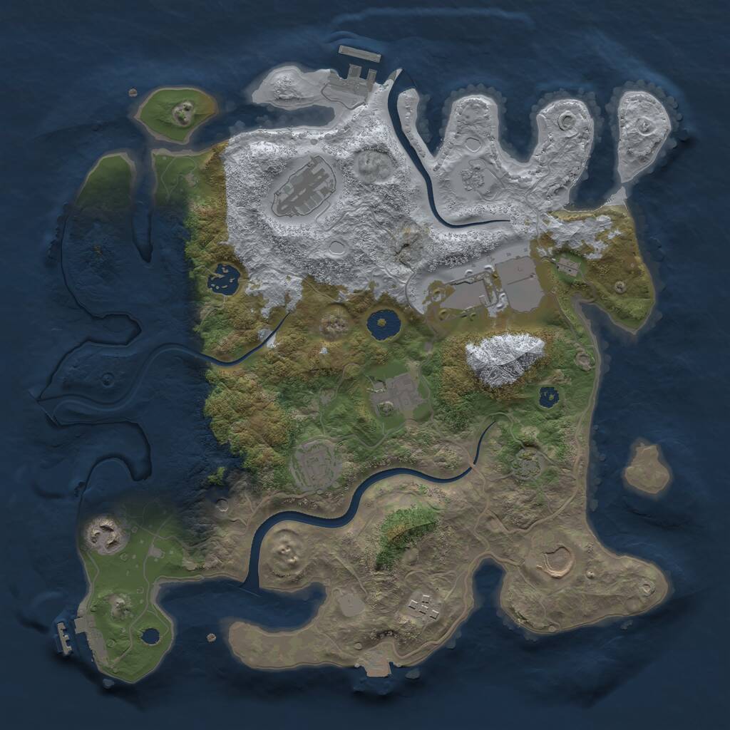 Rust Map: Procedural Map, Size: 3500, Seed: 111154, 14 Monuments