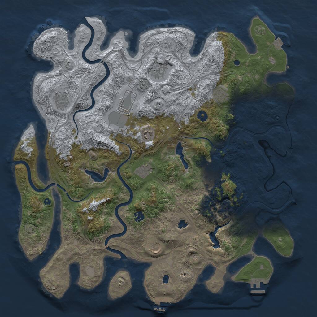 Rust Map: Procedural Map, Size: 4500, Seed: 96322287, 16 Monuments