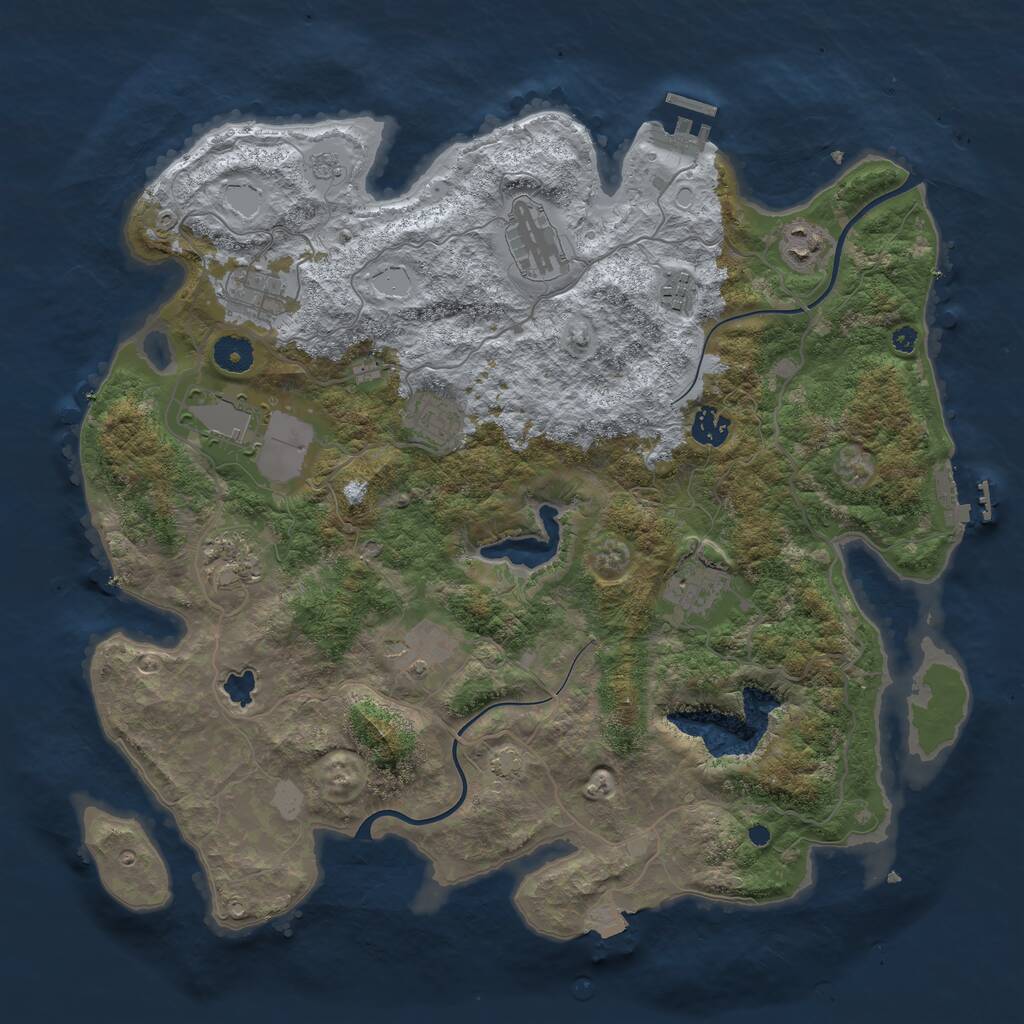 Rust Map: Procedural Map, Size: 4000, Seed: 1951477805, 15 Monuments